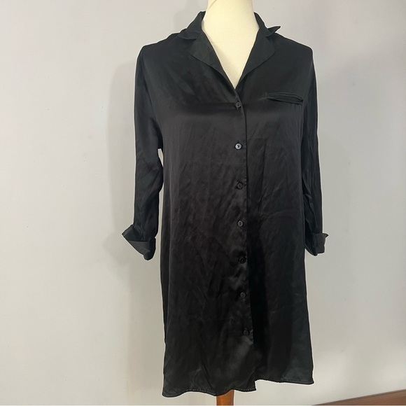 La Perla black silk robe Basic Silk Sleepshirt lingerie luxury Italian made sz M - Picture 12 of 12